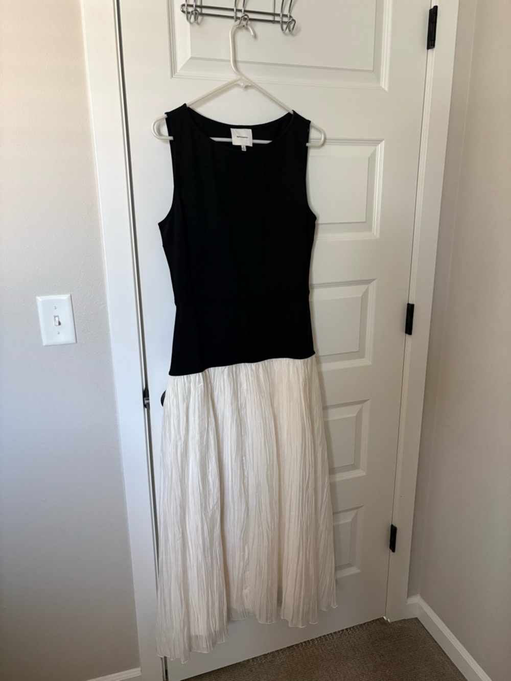 Reformation Black and White Sleeveless Maxi Dress